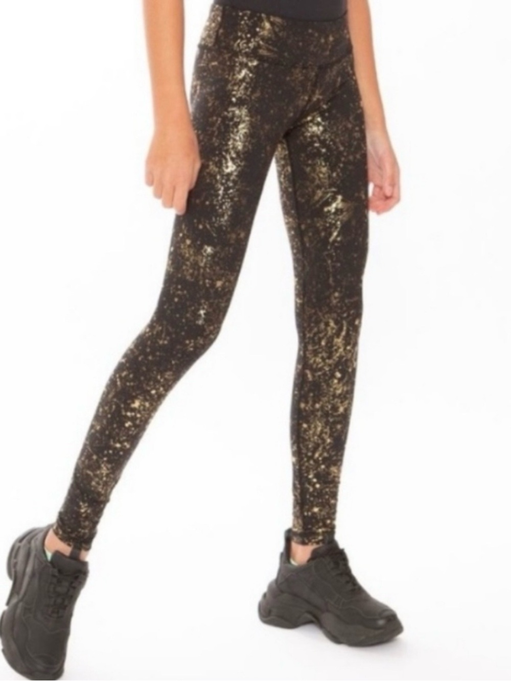 Ivivva by Lululemon Rhythmic Tight Luxtreme Magnetic Camo Gold Black Size 14